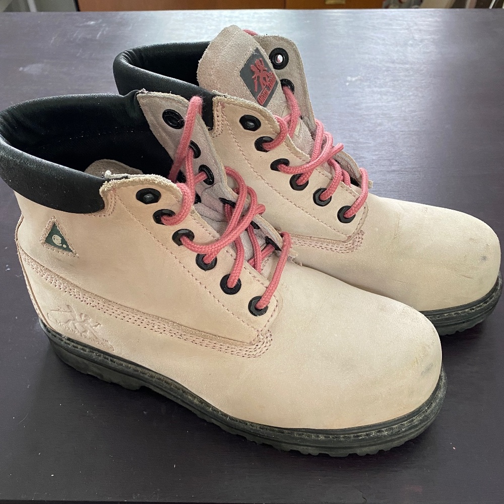 CSA safety steel toe boots, womens size 9
